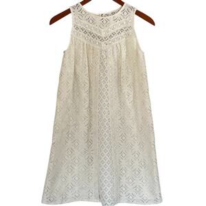 Xhilaration Ivory/Cream/Neutral Lace, Embroidered Sleeveless Mini Dress, XS